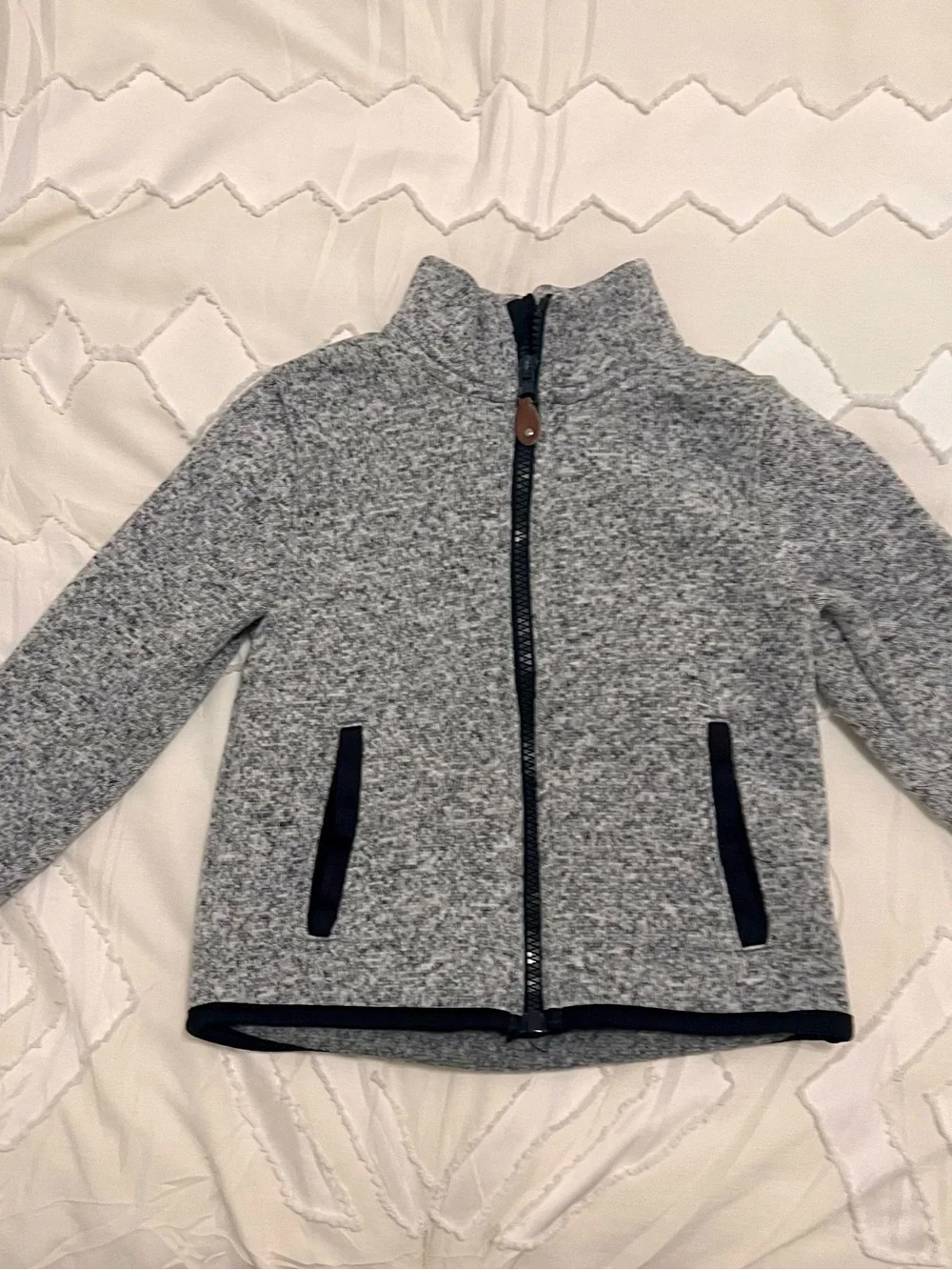 H&M Toddler Gray Marled Full Zip Sweater Fleece Jacket Size 2–4Y Cozy